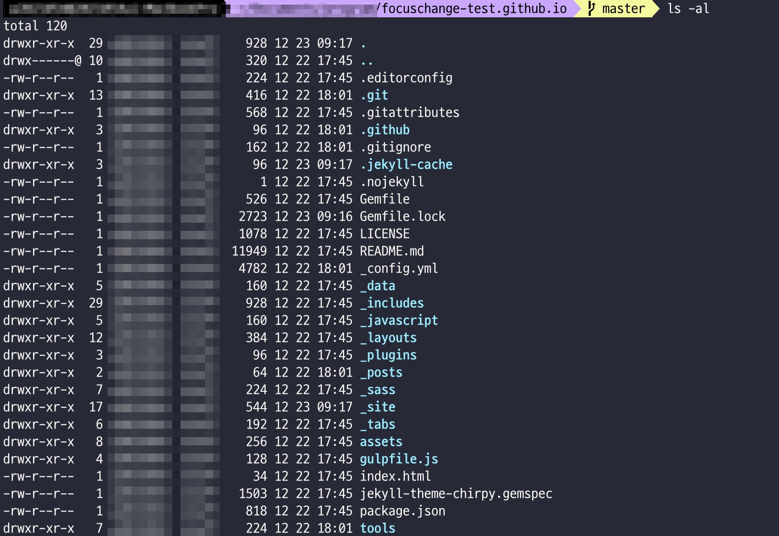 chirpy 최초 실행